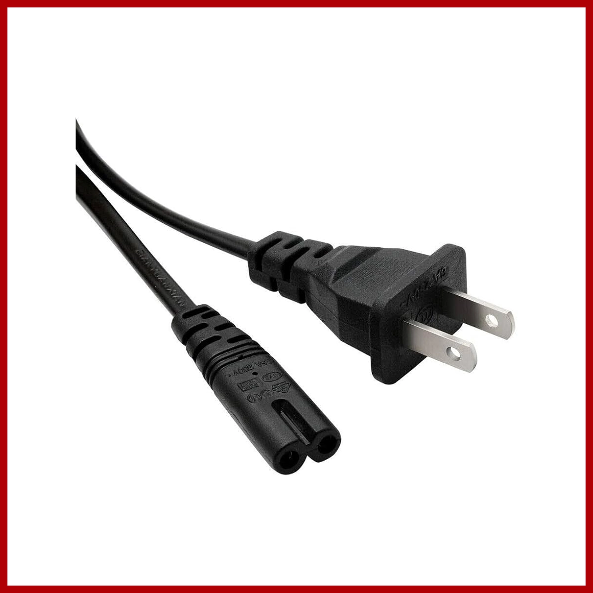 Two (2) Prong Printer Cable Printer 1.5m Scanner Cable Compatible with Inkjet Printer
