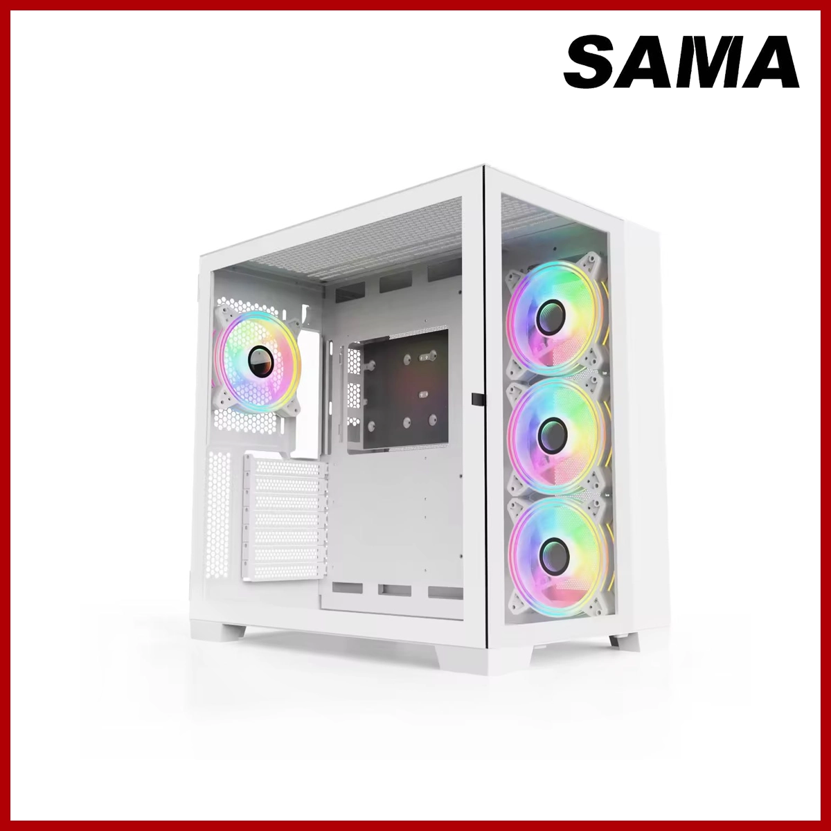 Sama Desktop Casing A711G ATX, M-ATX, Min-ITX L440*W285*H410mm White