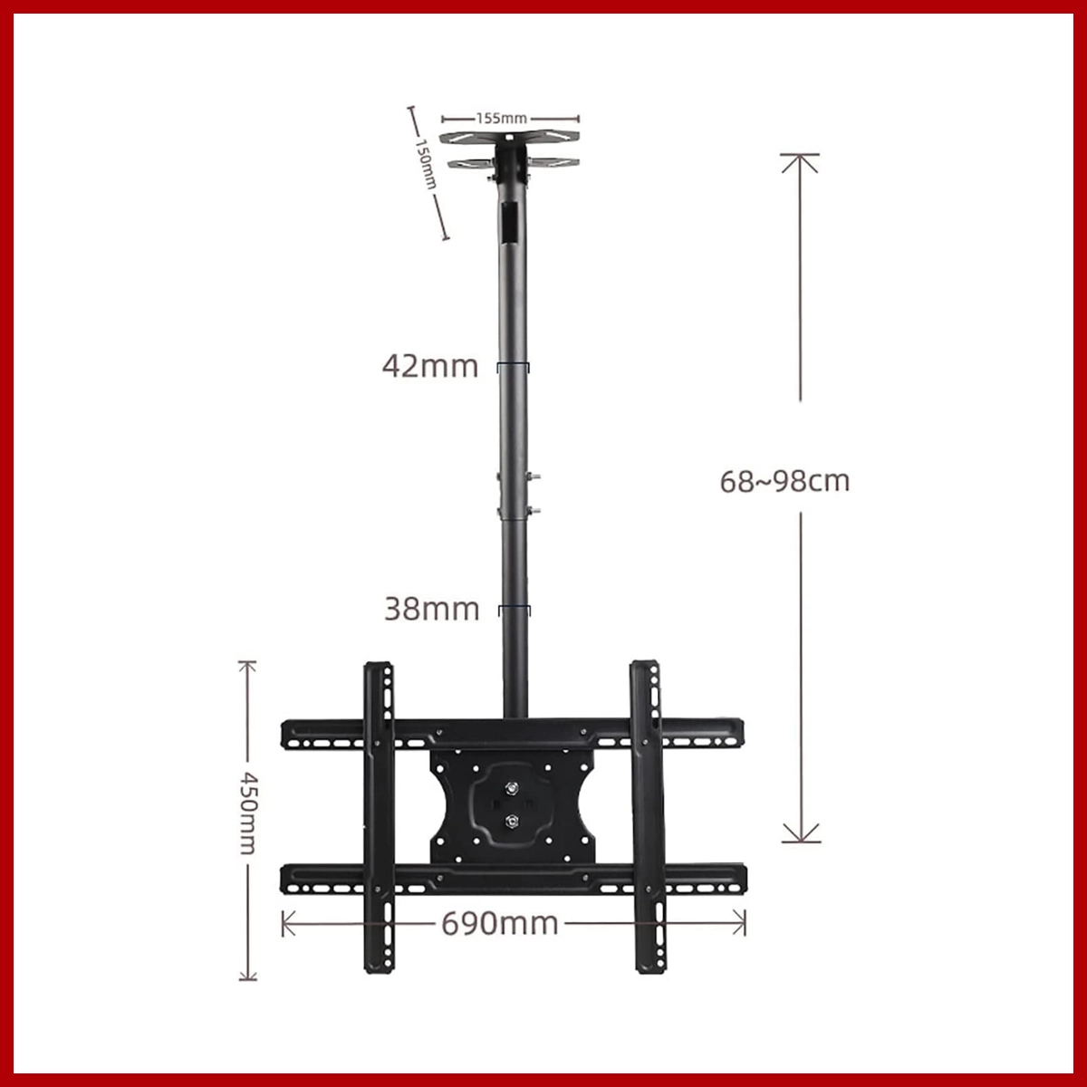 Fixed Ceiling Wall Mount TV Stand 32"-65" Inch