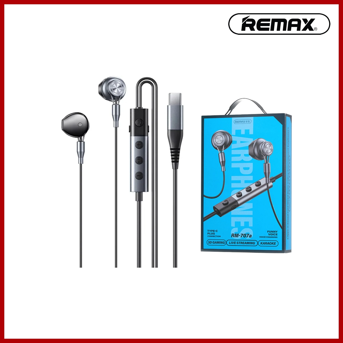 REMAX Digital TYPE-C Active Noise Canceling Wired Metal Earphone for Music & Call RM-760A (RM-707A) Tarnish