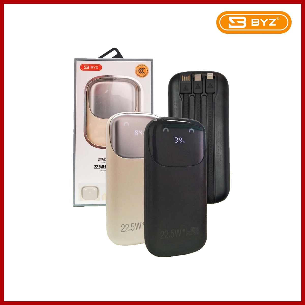 BYZ Power Bank 20000mAh(3.7V/66.6Wh) W182 Black
