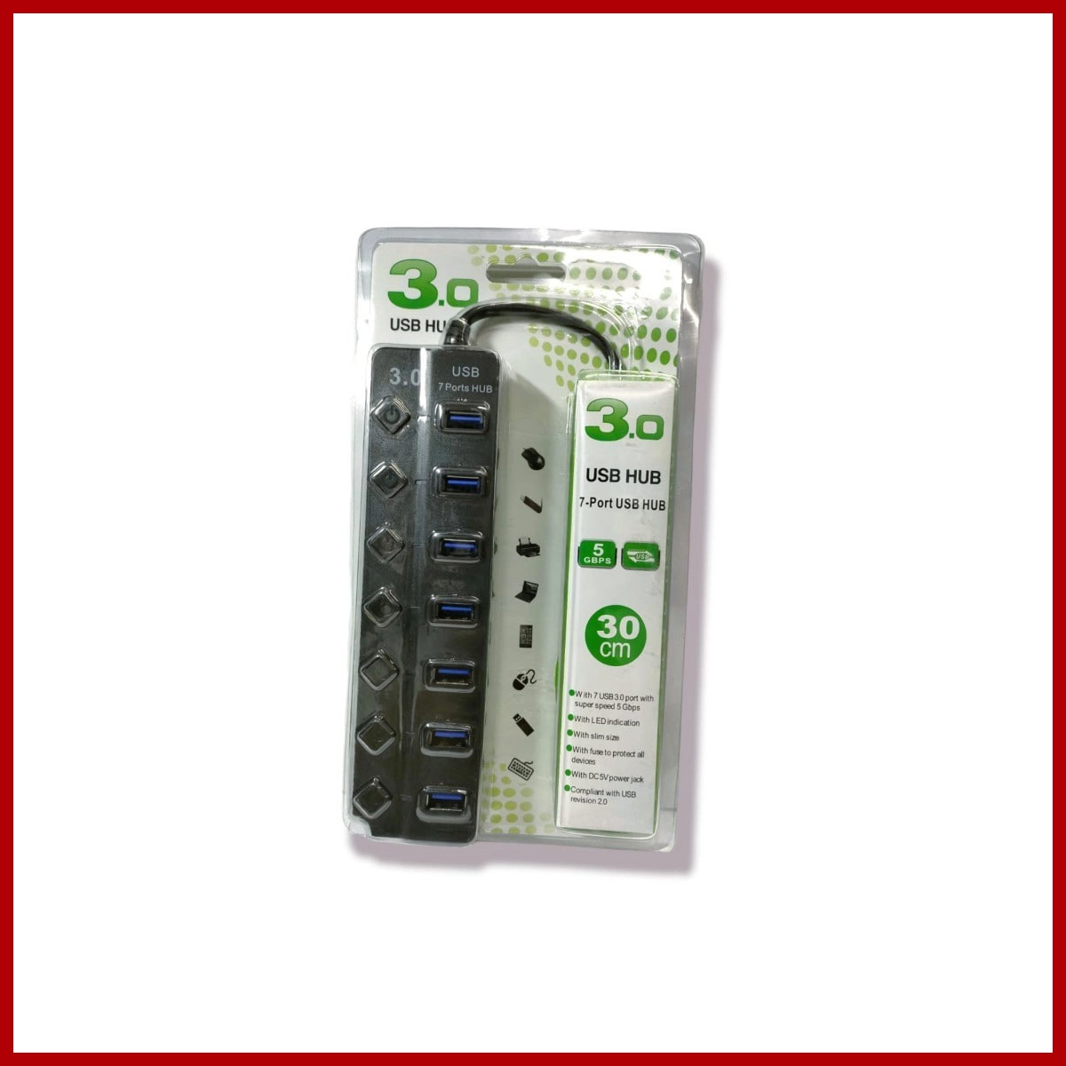 USB 3.0 HUB 7 Port ON/OFF 1.2m