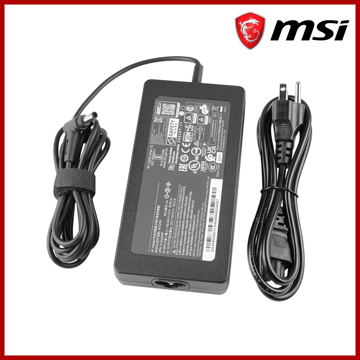 MSI Ac Adapter Charger 120W 20V 6A 4.5*3.0mm For MSI GF63 Thin 10SCXR 10SC 10UD 10UC 11SC 11UD 11UC MS-16R5 MS-16R6 GF75 Thin 10UEK