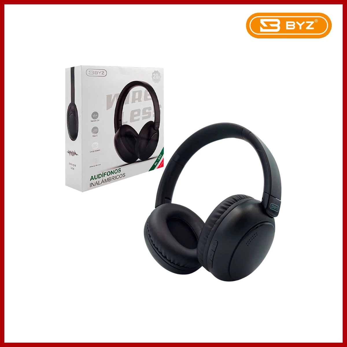 BYZ Headset Blutooth Earphone BL-B52 Black