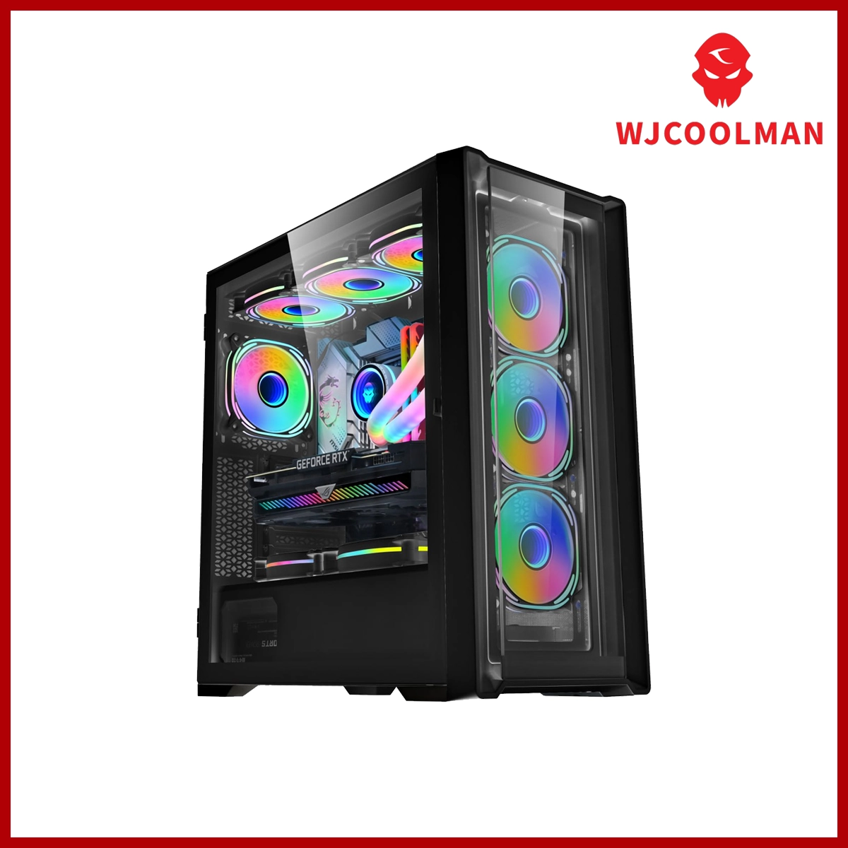 WJCOOLMAN Desktop Casing Gaming DT-M2 360 Black