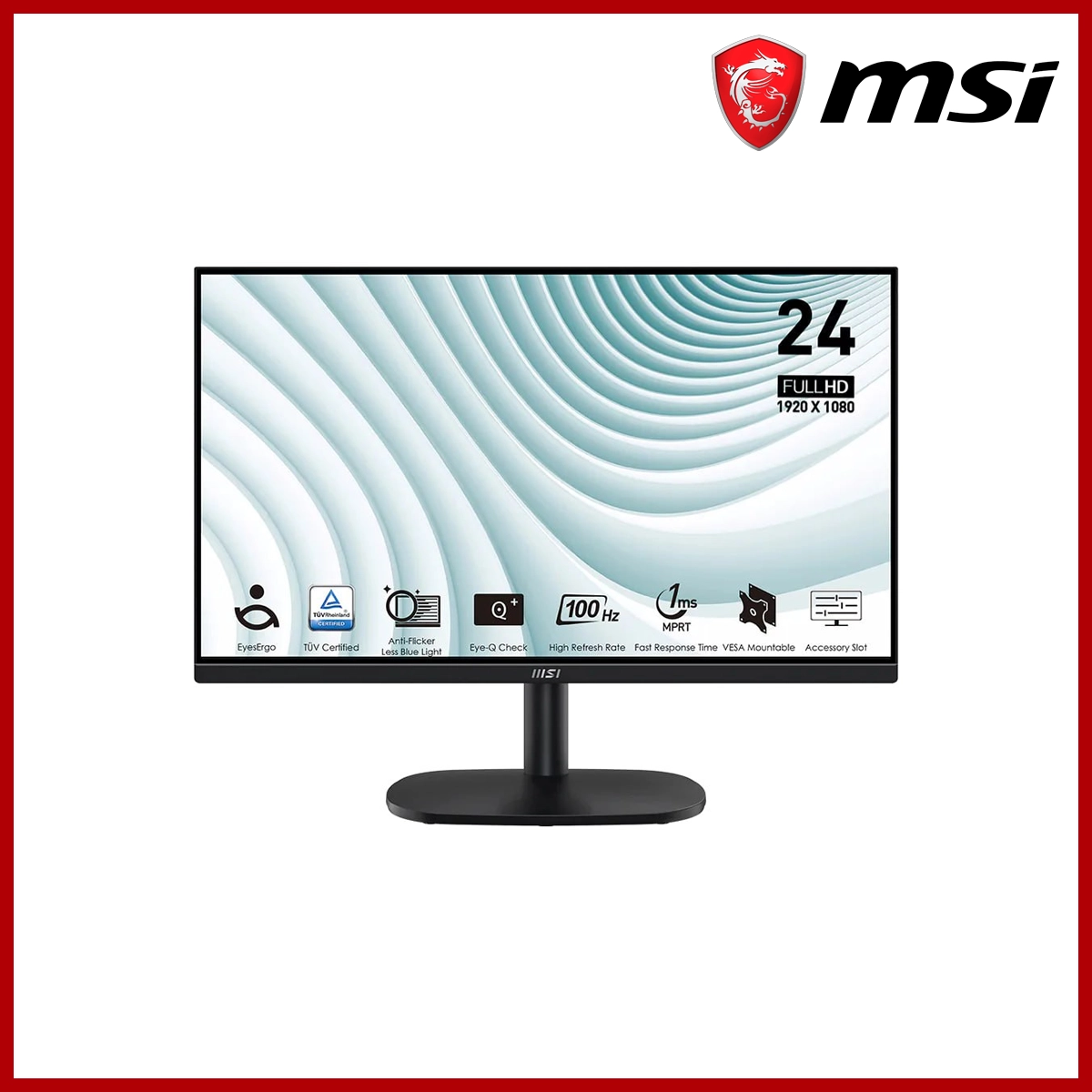 Msi Monitor 23.8" Pro MP245V 100Hz 1ms HDMI x1 VGA x1(1920x1080)