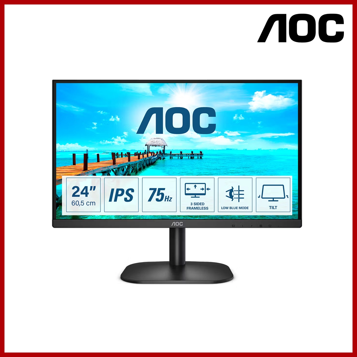 Aoc Monitor 24B2XH 23.8 IPS 75Hz 1920x1080