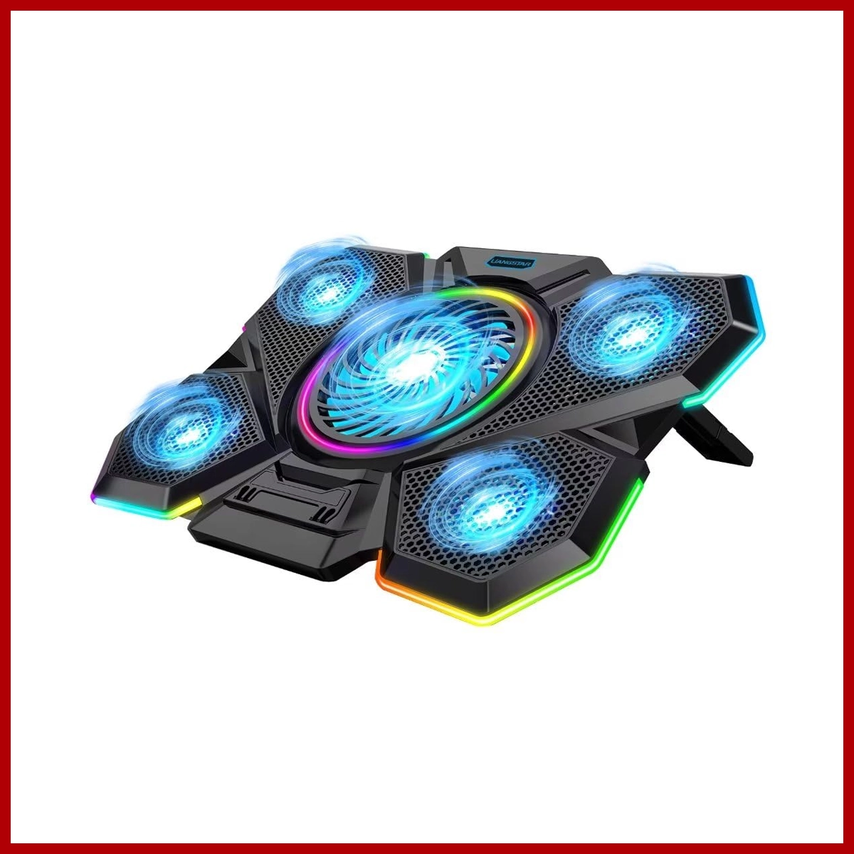 RGB Gaming Laptop Cooling Pad with 5 Silent Fans