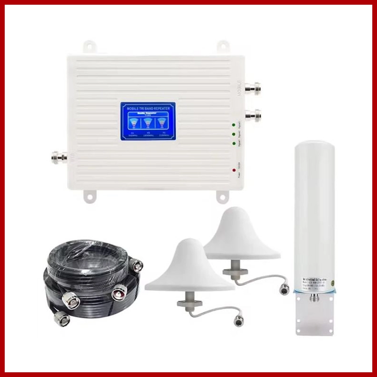 Mobile Signal Booster HX006350 900/1800/2100(Ceiling inside*2/outside*1/Stand*3/Cable 5M*2+20M*1)