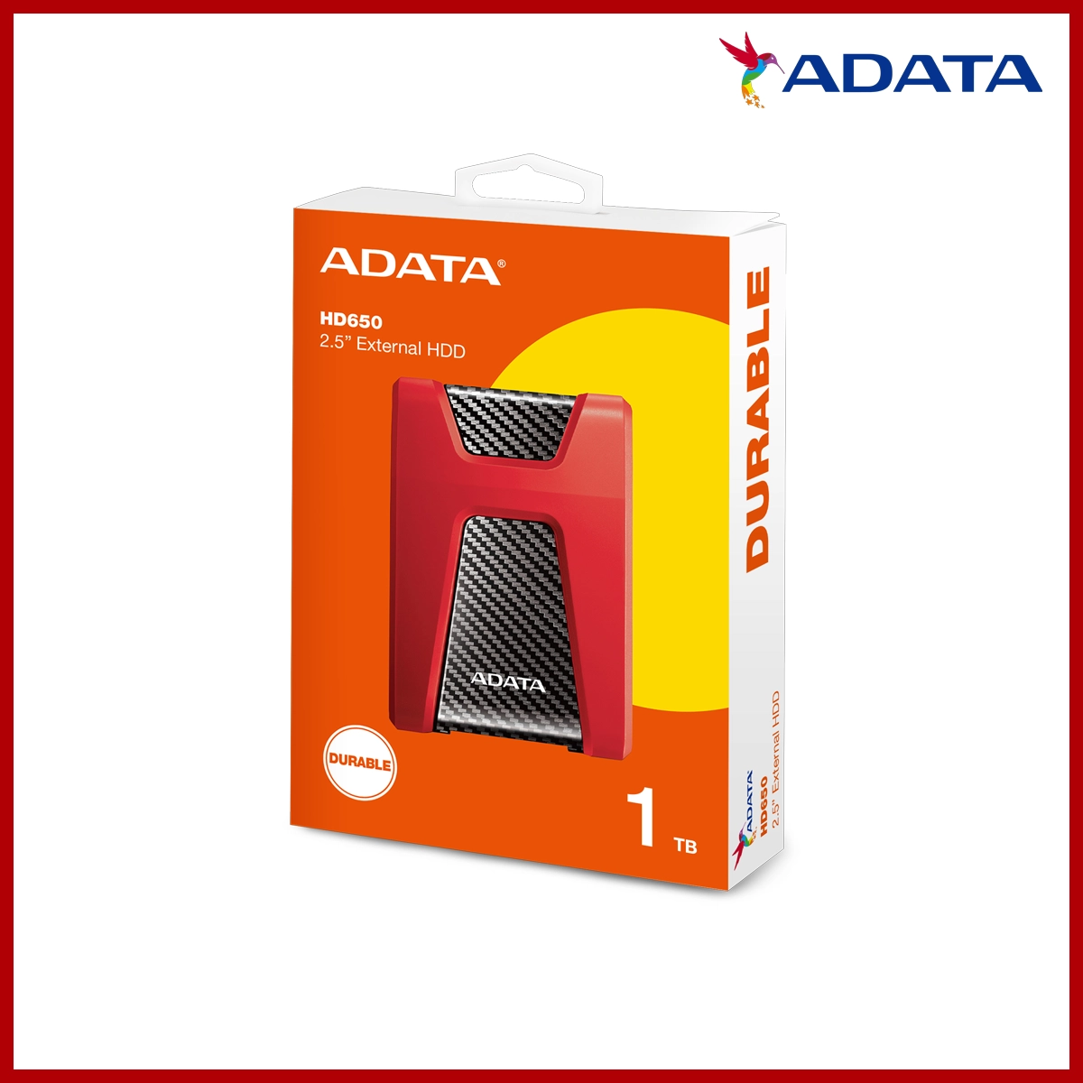 ADATA HD650 External Hard Drive USB 3.0 (Red) (HDD:1TB)