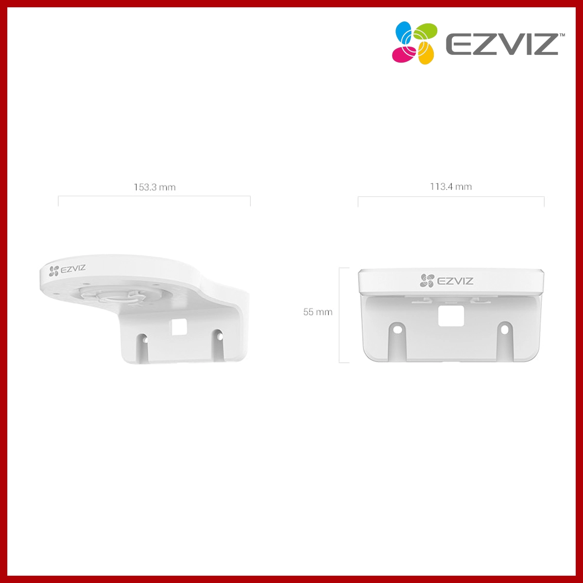 Ezviz 153.3 × 113.4 × 55 mm Wall Mount Bracket For Pan-Tilt and Turret Cameras