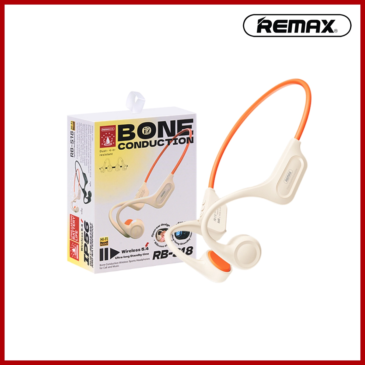 REMAX Bone Conduction Sports Music Calling Earphone RB-S18 Black
