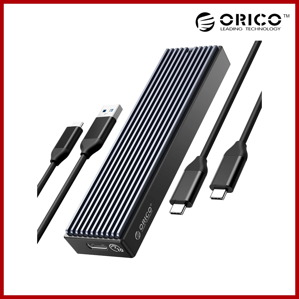 Orico 10Gbps M2L2-NV03C3 M.2 NVMe PCIe SSD Enclosure Case USB3.1 M and B&M Keys
