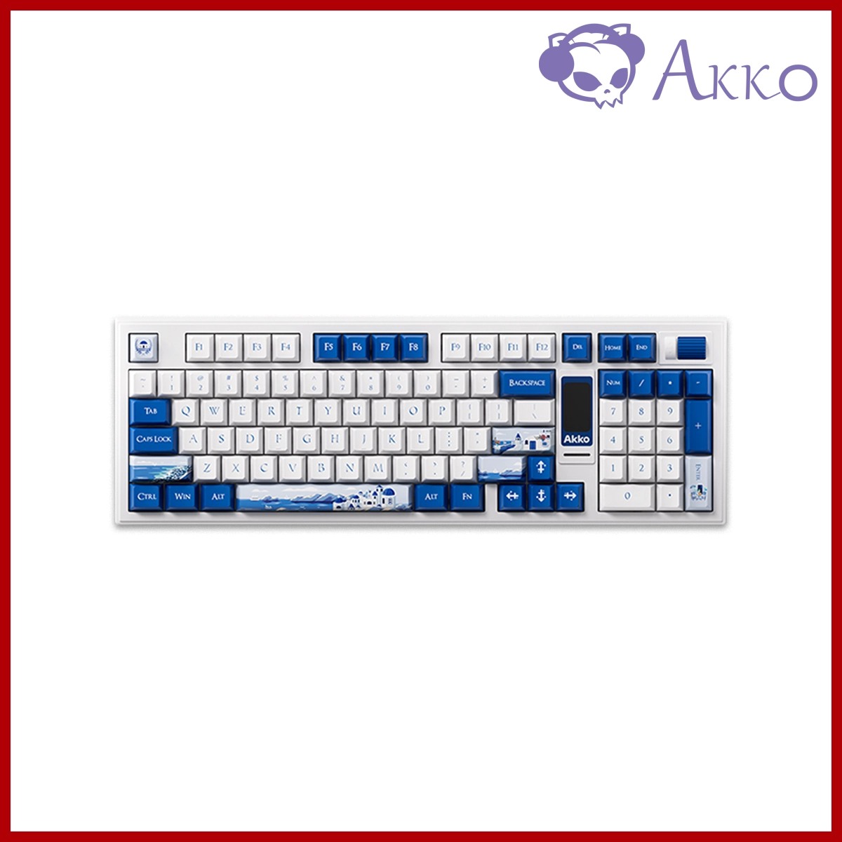 Akko Bluetooth 5.0 2.4Ghz and Wired Type-C Mechanical Keyboard 5098B PLUS - Santorini (with Screen)