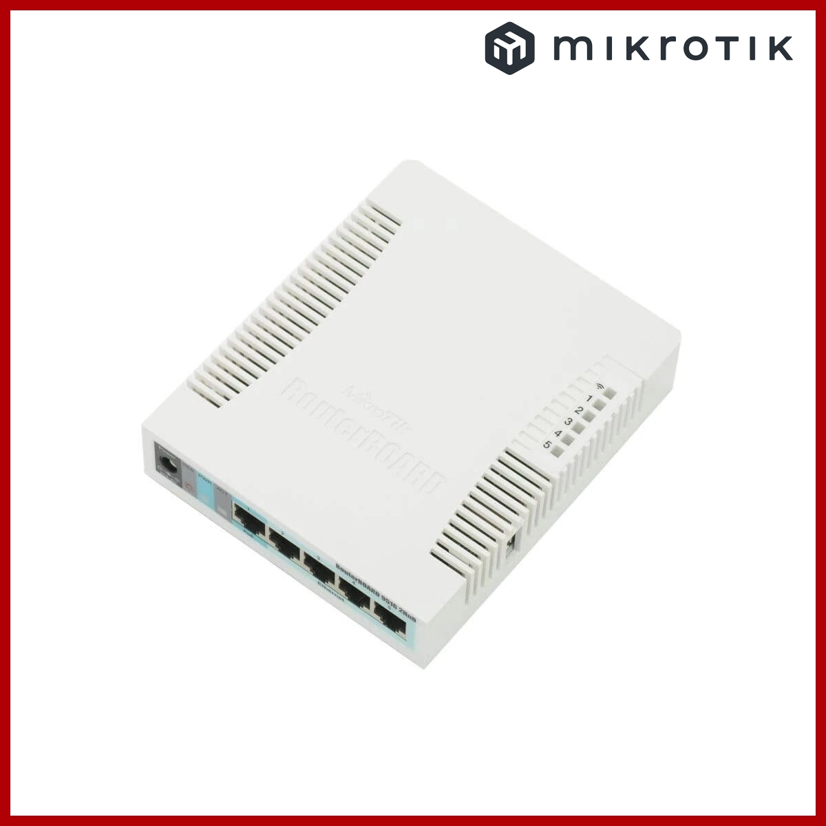 Mikrotik RouterBOARD RB951Ui-2HnD with 600Mhz CPU, 128MB RAM, 5xLAN, built-in 2.4Ghz 802b/g/n