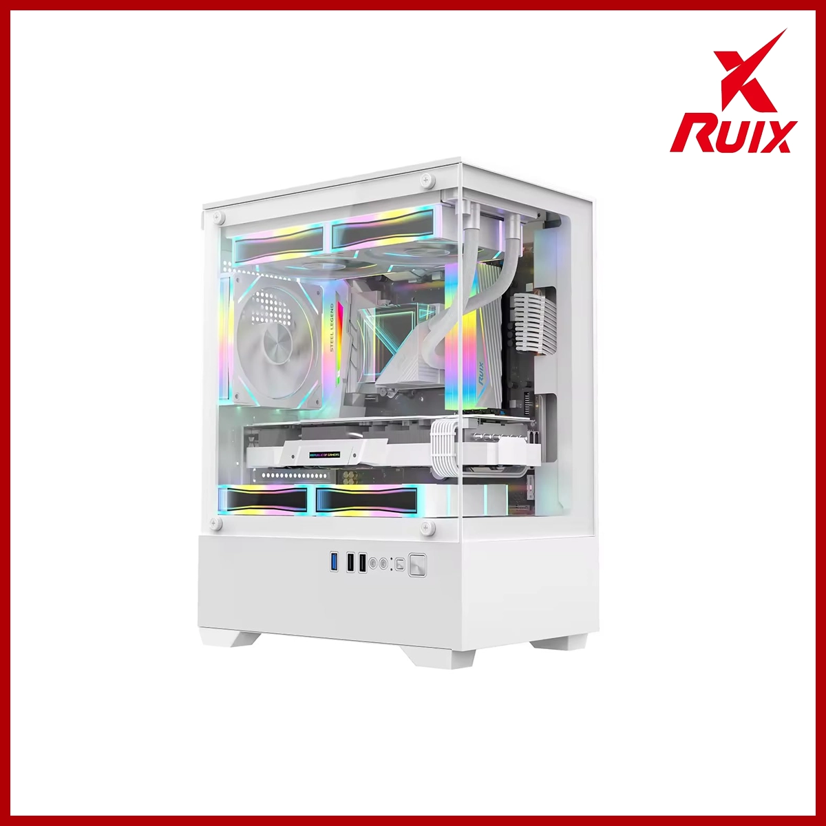 Ruix Desktop Casing Venus Tempered Glass L285*195*380 White