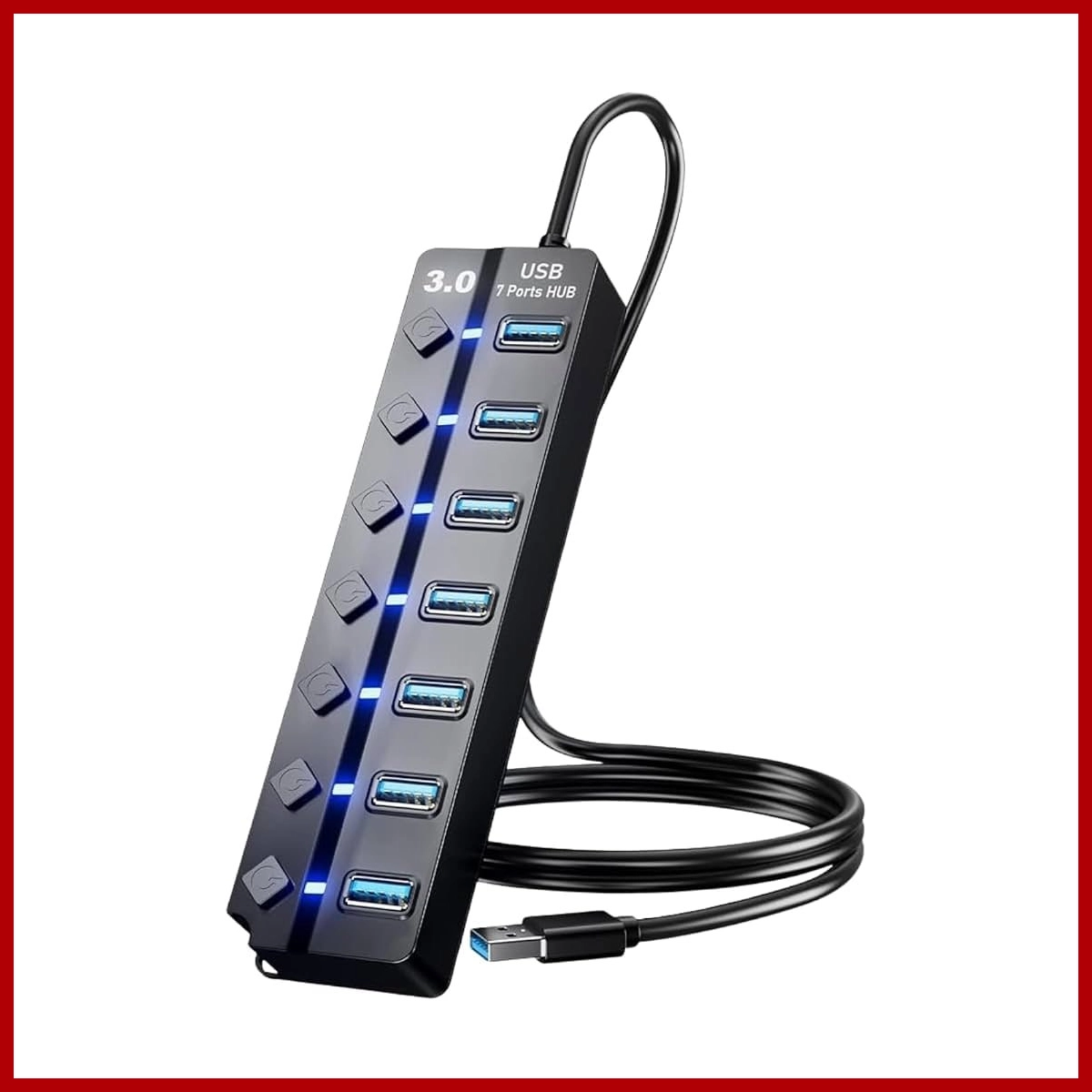 USB 3.0 HUB 7 Port ON/OFF 1.2m