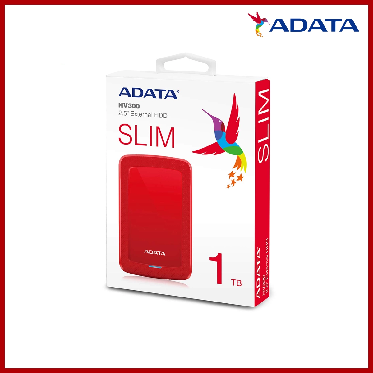 ADATA HV300 External Hard Drive USB 3.0 (Red) (HDD:1TB)