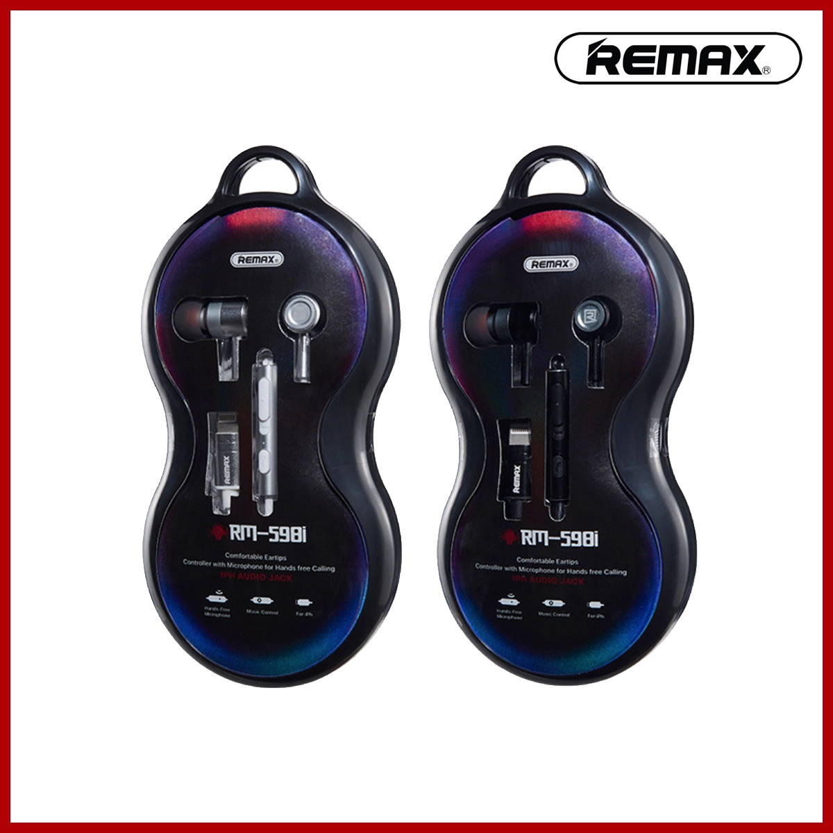 REMAX iPhone Metal Wired Earphone for Music & Call RM-598i Silver
