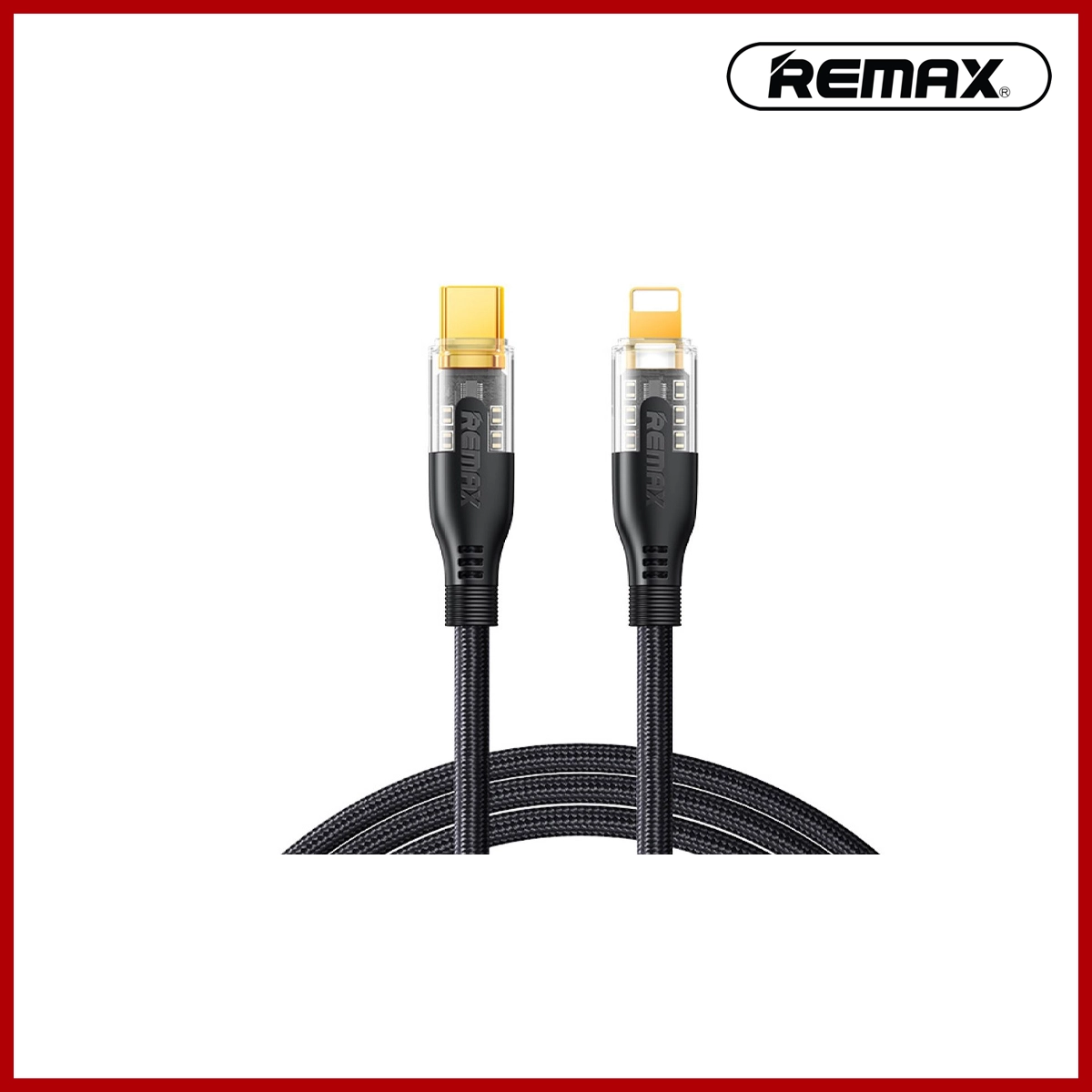 REMAX Type-C to Lightning Explore Series Gen2 30W Cyberpunk PD Fast Charging Data Cable RC-C171 C-L 1.2M Black