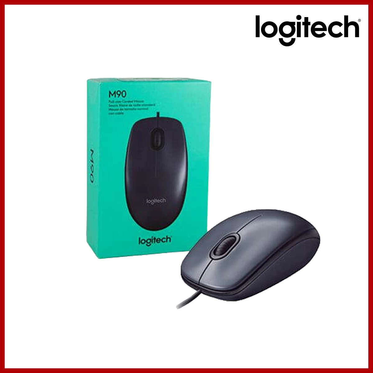 Logitech Mouse M90 Black Optical