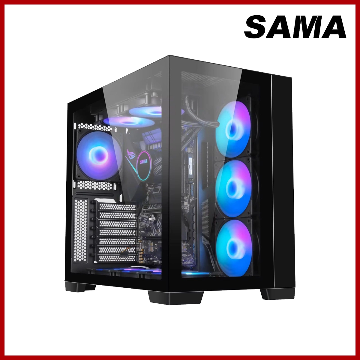 Sama Desktop Casing A711G ATX, M-ATX, Min-ITX L440*W285*H410mm Black