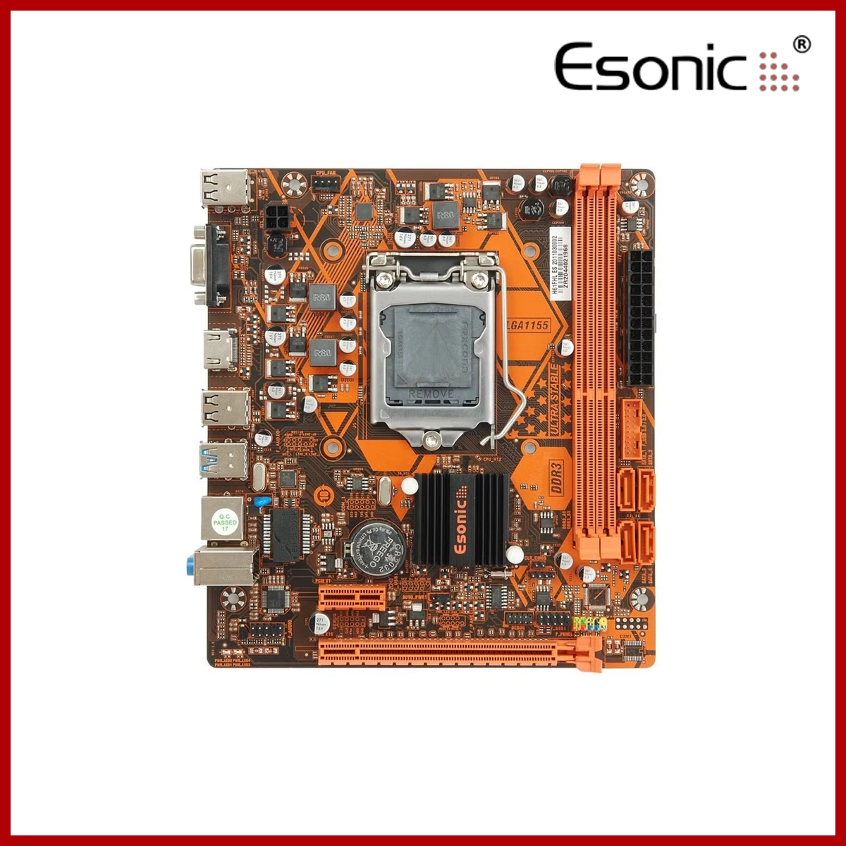 Esonic Mainboard (MB) M-ATX H61 2nd 3rd Gen Ddr3 with M.2 Up to 16GB 1333Hz