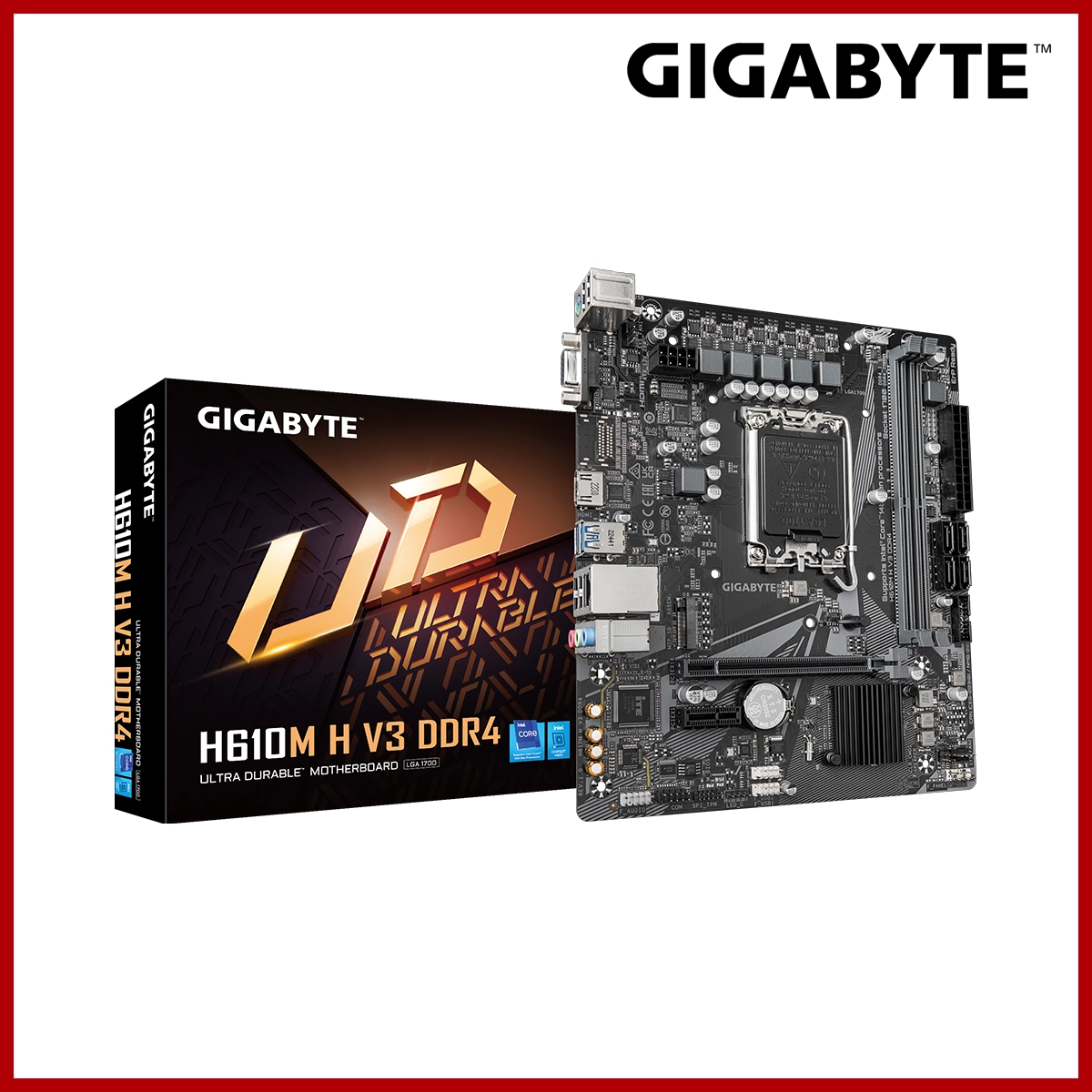 Gigabyte Mainboard (MB) GA-H610M H V3 DDR4x2 M.2x1 LGA 1700