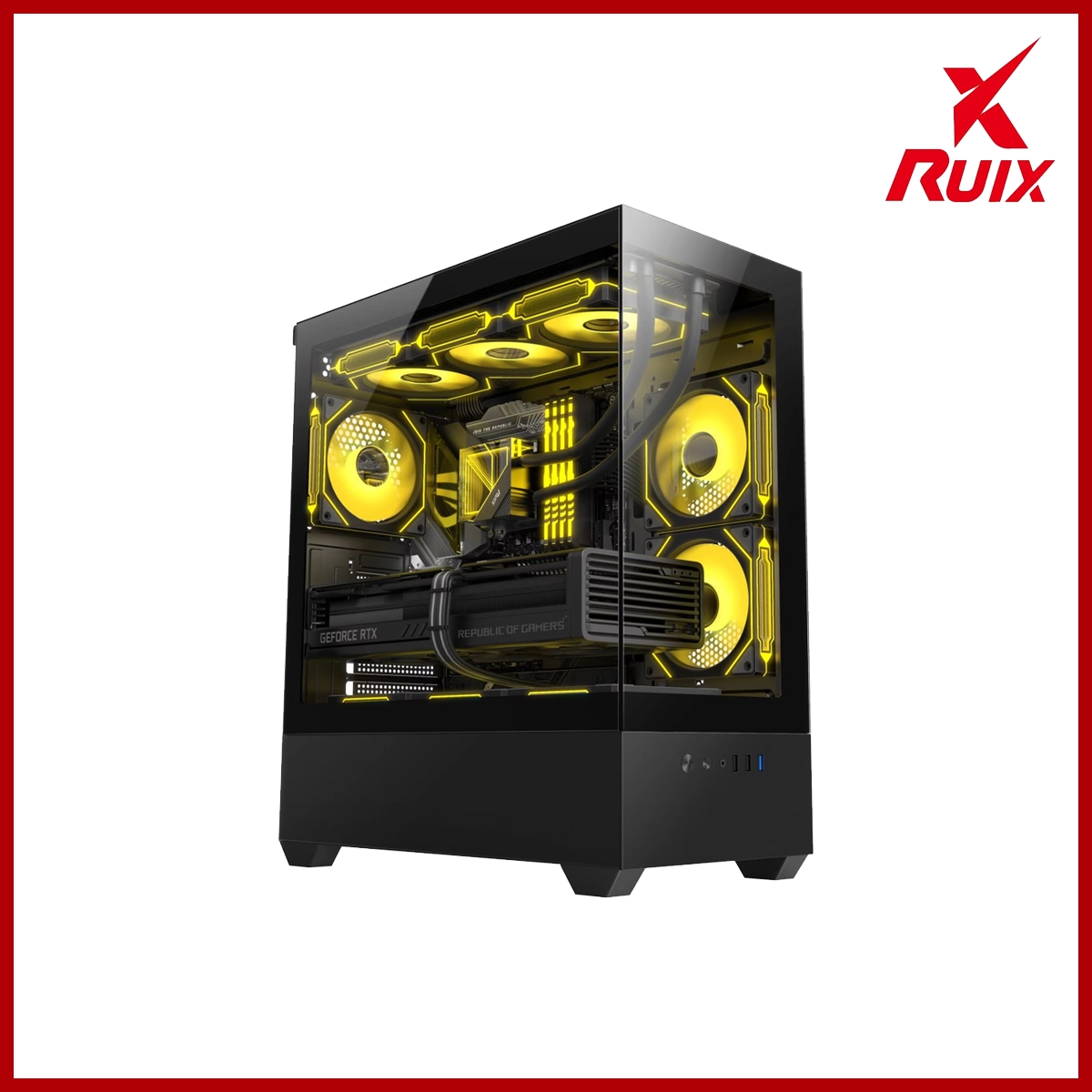 Ruix Desktop Casing Carnival Pro 360mm Tempered Glass 425*212*470mm Black