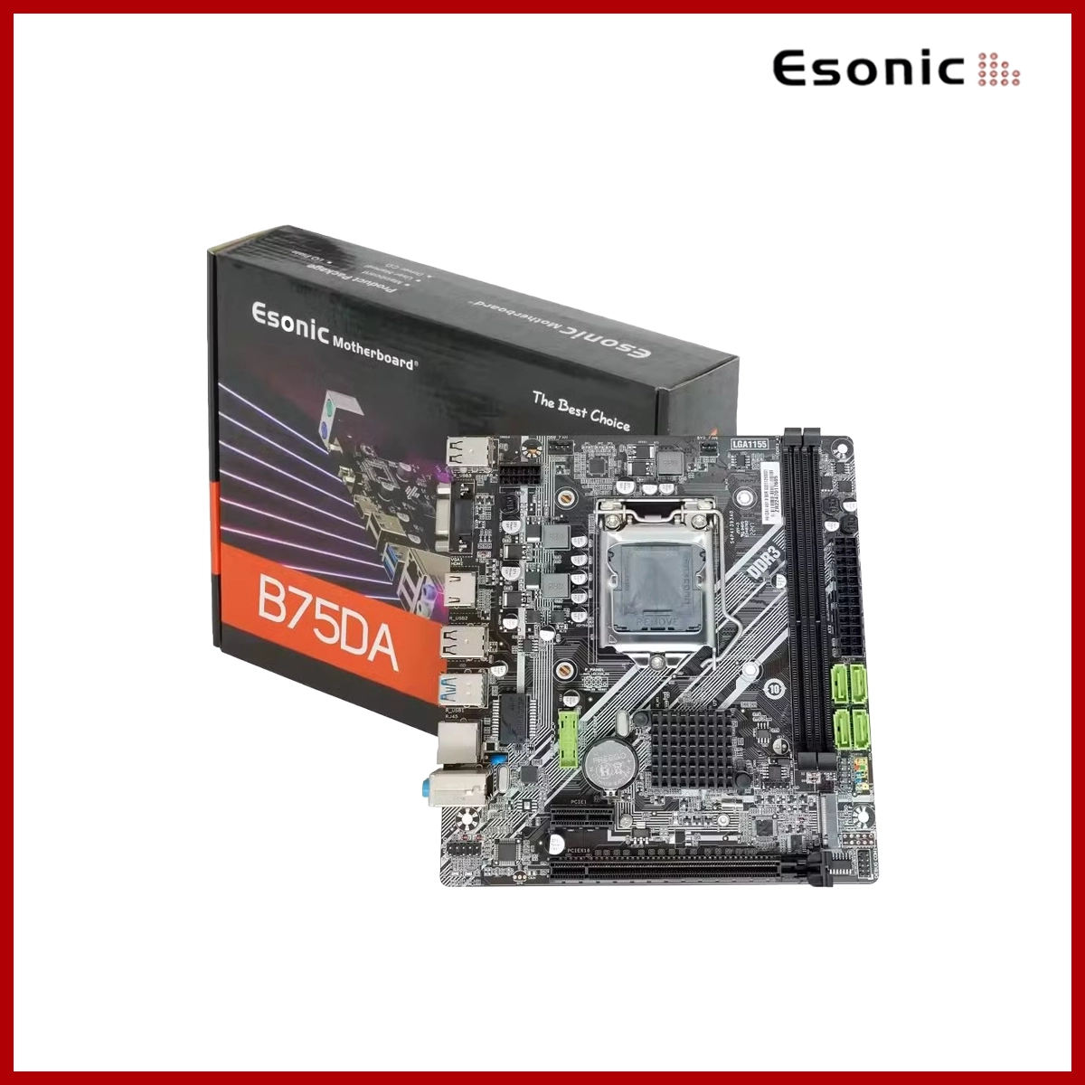 Esonic Mainboard (MB) M-ATX B75DA V61 with M.2 Up to 16GB 1333Hz