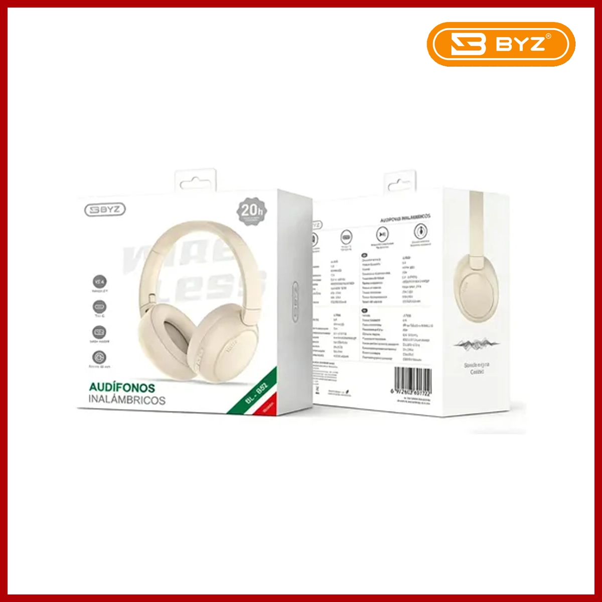 BYZ Headsest Blutooth Earphone BL-B52 Beige