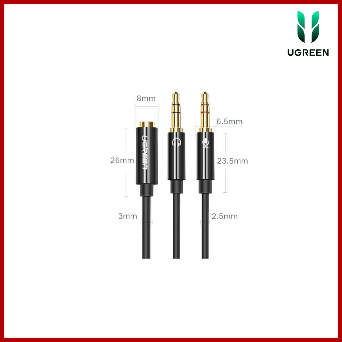 Ugreen 20898 3.5mm Female to 2 Male Audio Cable