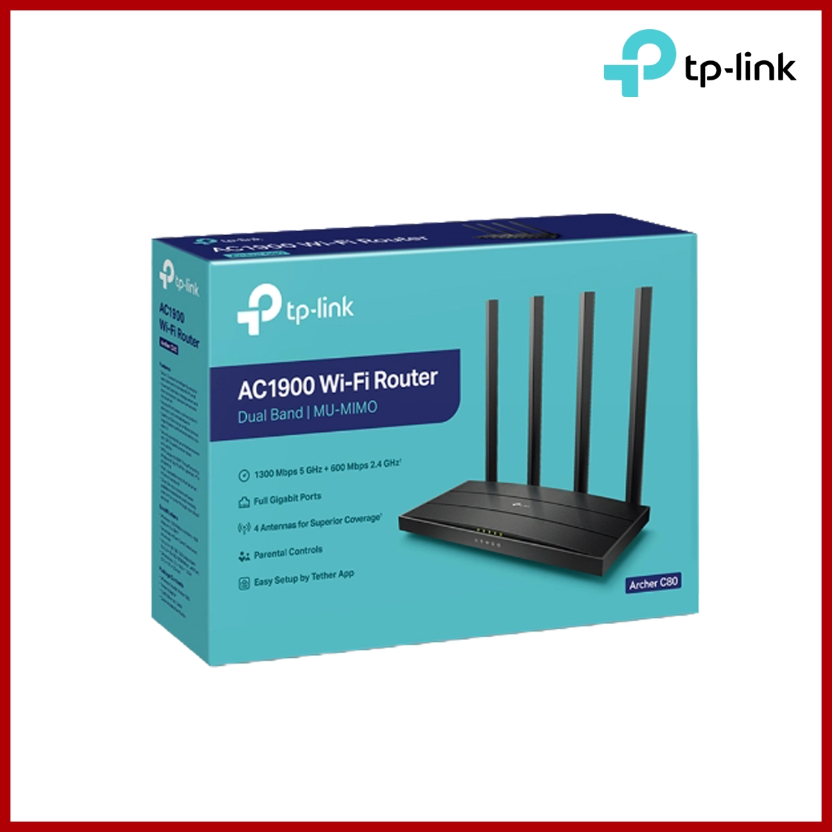 Tp-Link Router Archer C80 AC1900 Dual Band WiFi 5 600 Mbps 2.4 GHz -