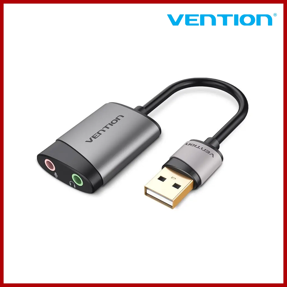 Vention USB External Sound Card 0.15M Gray Metal Type