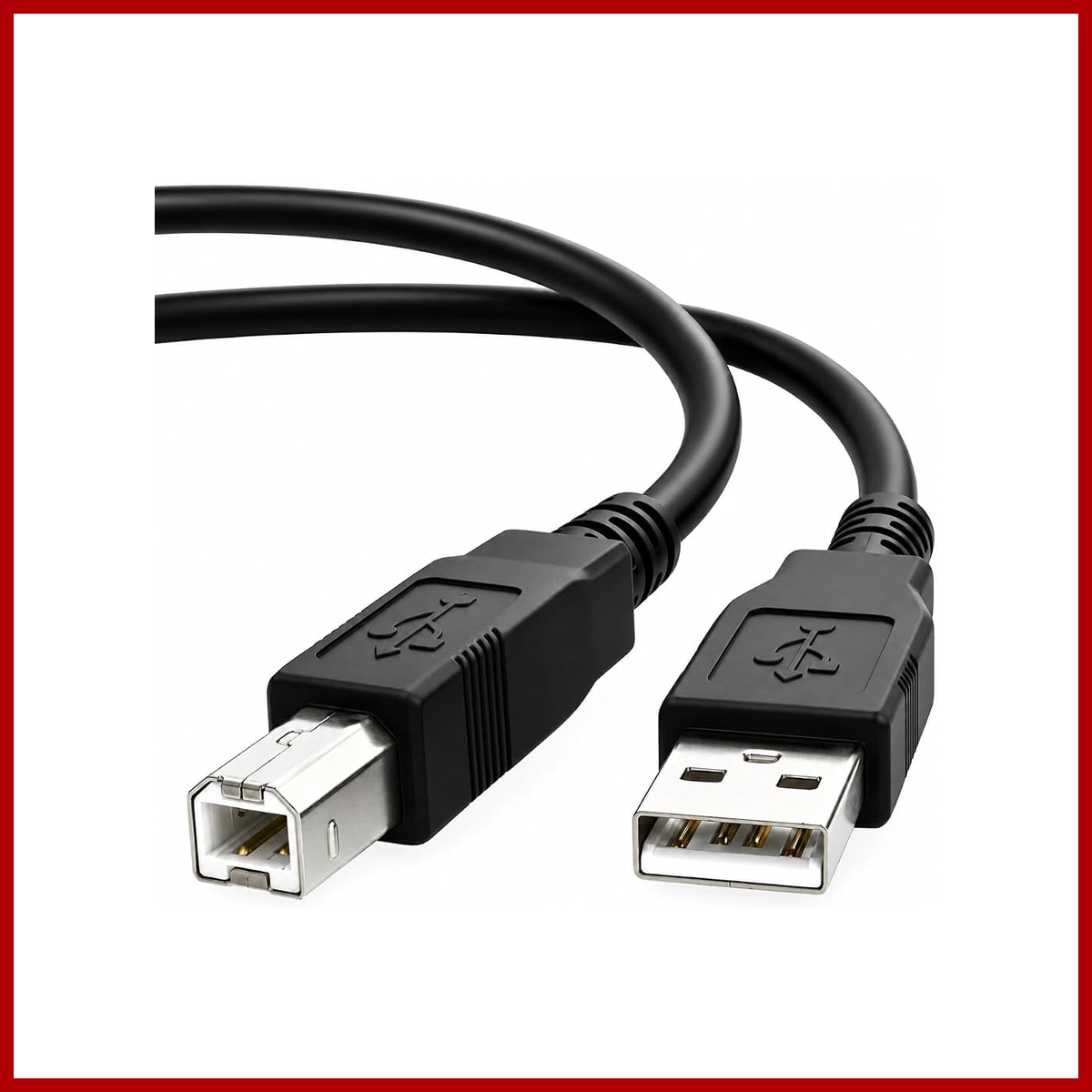 USB Printer Cable 1.5m Male to Male USB 2.0 A to B Cable USB Type B Printer Scanner Cable Compatible with Inkjet Printer, Laser Printer, Copier Machine, DAC, Piano