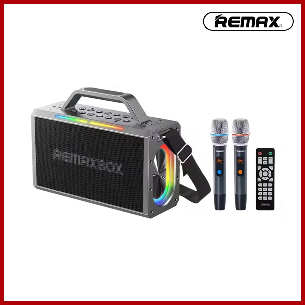 REMAX Crimsoy Series 180W Portable Wireless Speaker with Lights RB-M61 Black