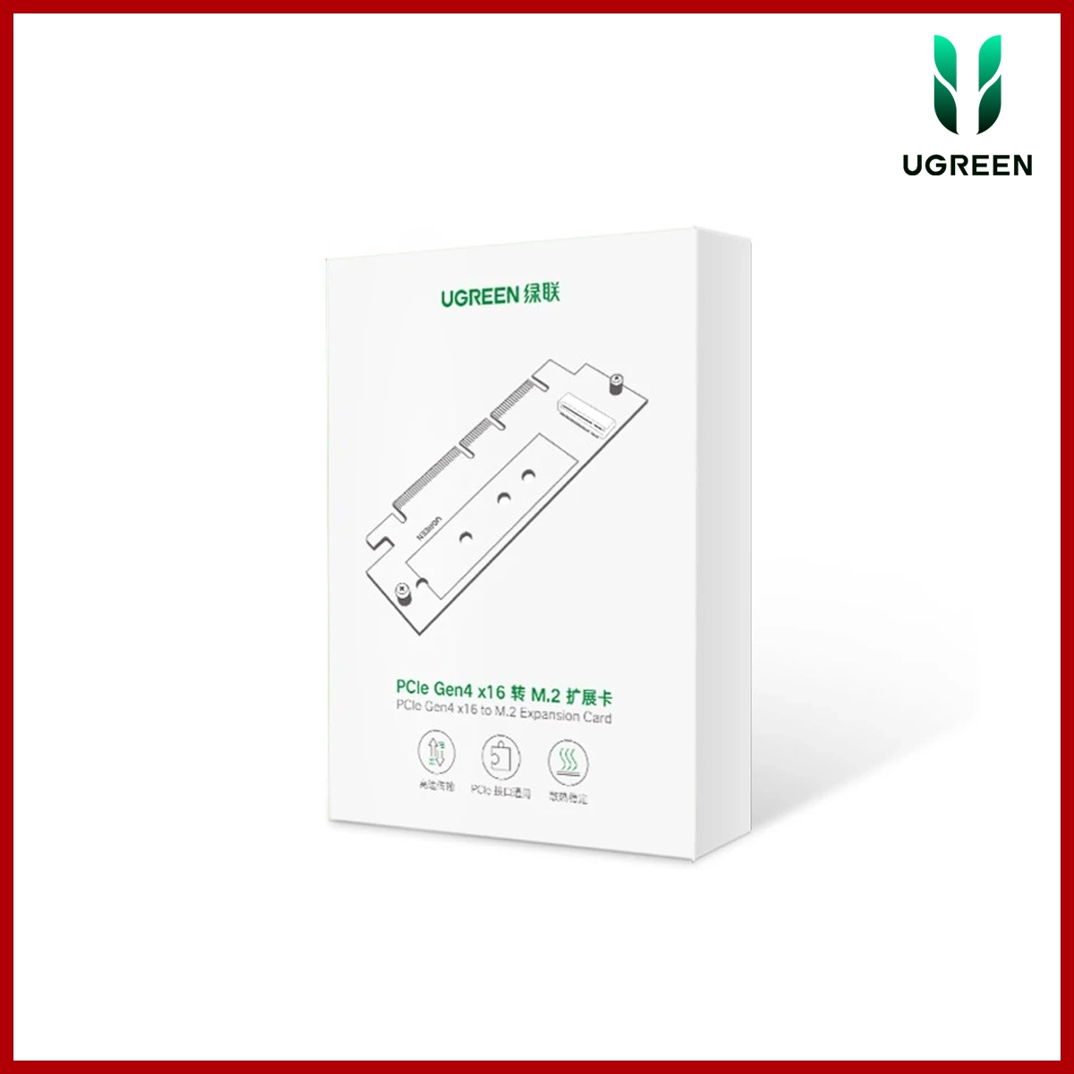 Ugreen PCIe 4.0(16×) to M.2 NVMe Expansion Card 64Gbps (PCIe Gen 4 x4) /32Gbps (PCIe Gen 3 x4)