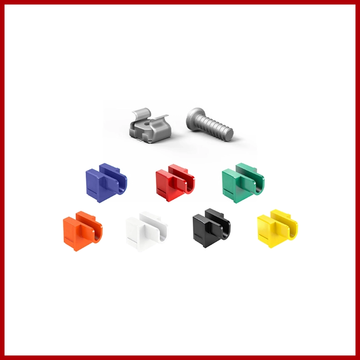 Cable Management Rack With Colored Plugs and Screw Accessories - Black