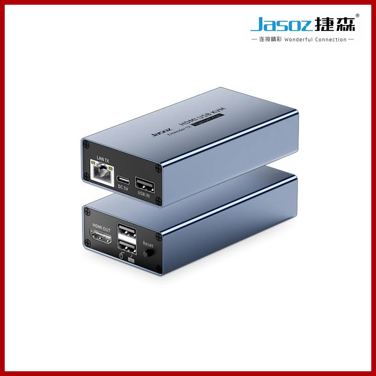 JASOZ G157 KVM HDMI Over LAN Cable Extender 150M 5V/1A 1080P 60Hz