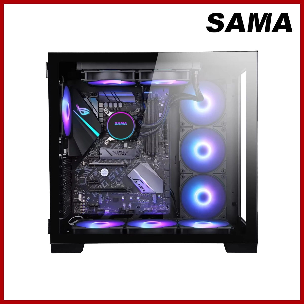 Sama Desktop Casing A711G ATX, M-ATX, Min-ITX L440*W285*H410mm Black