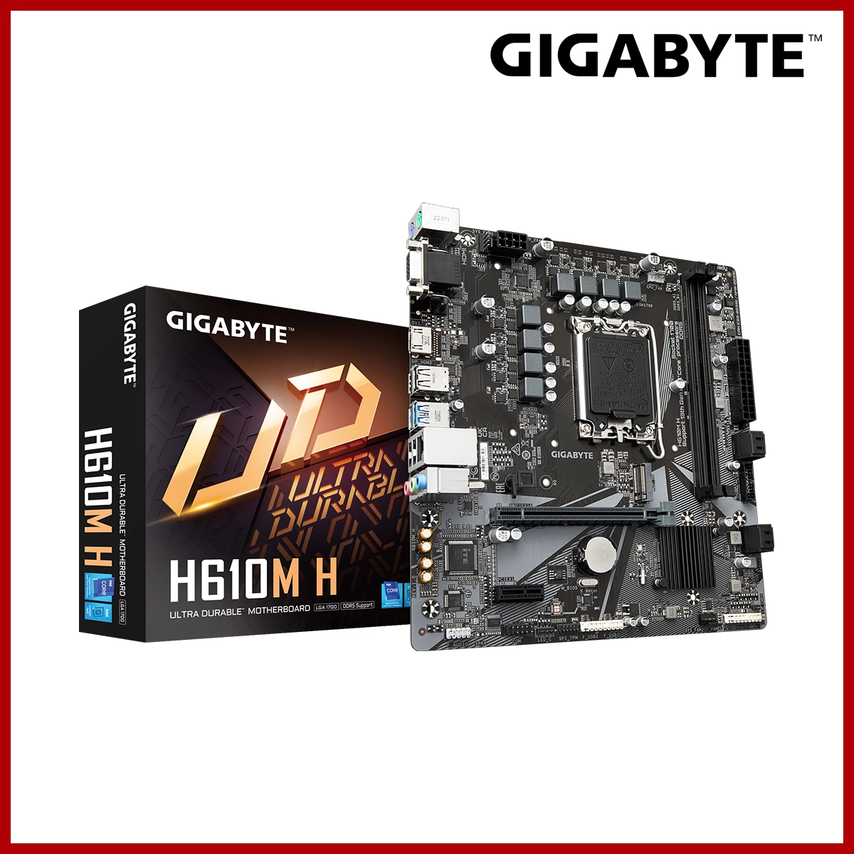 Gigabyte Mainboard (MB) H610M H DDR5x2 M.2x1 LGA 1700 Rev.1.1