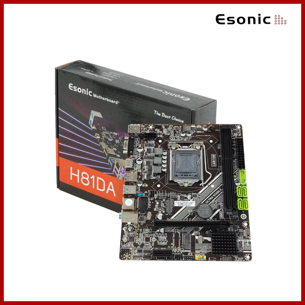 Esonic Mainboard (MB) M-ATX H81DA1 V81 with M.2 Up to 16GB 1600mHz